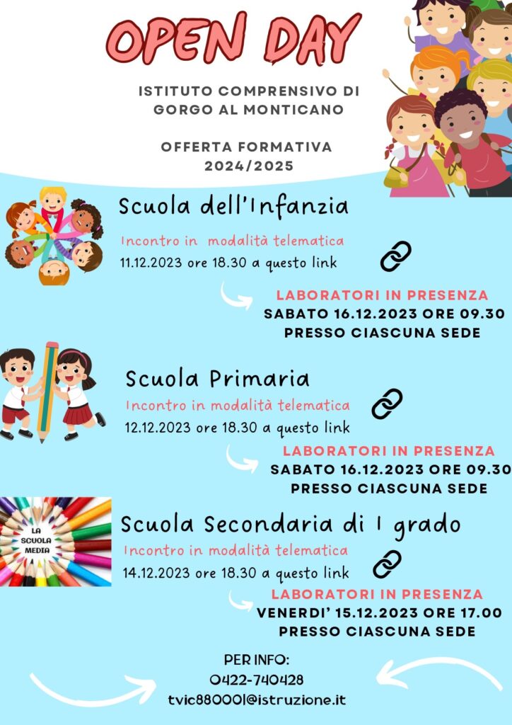 Open Day A.s. 2023/2024 - Istituto Comprensivo Statale Di Gorgo Al ...